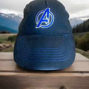 Avengers Youth Hat Cap Black with Blue A logo Strapback